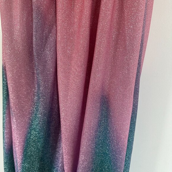 NWT PatBO Cut-out Plunge Maxi Dress Ombre Glitter Lurex Stretch Front Slit Sz 6 - Picture 12 of 12